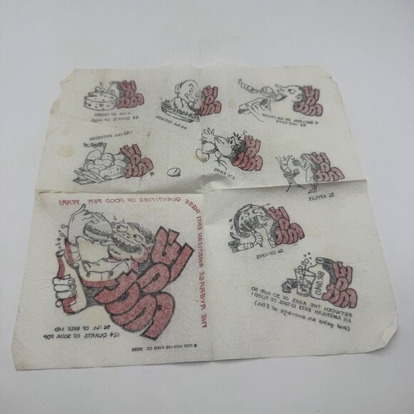 Vintage Fort Howard Paper Co Its A Fact Printed Napkin Featuring Food Statistics - Picture 6 of 6